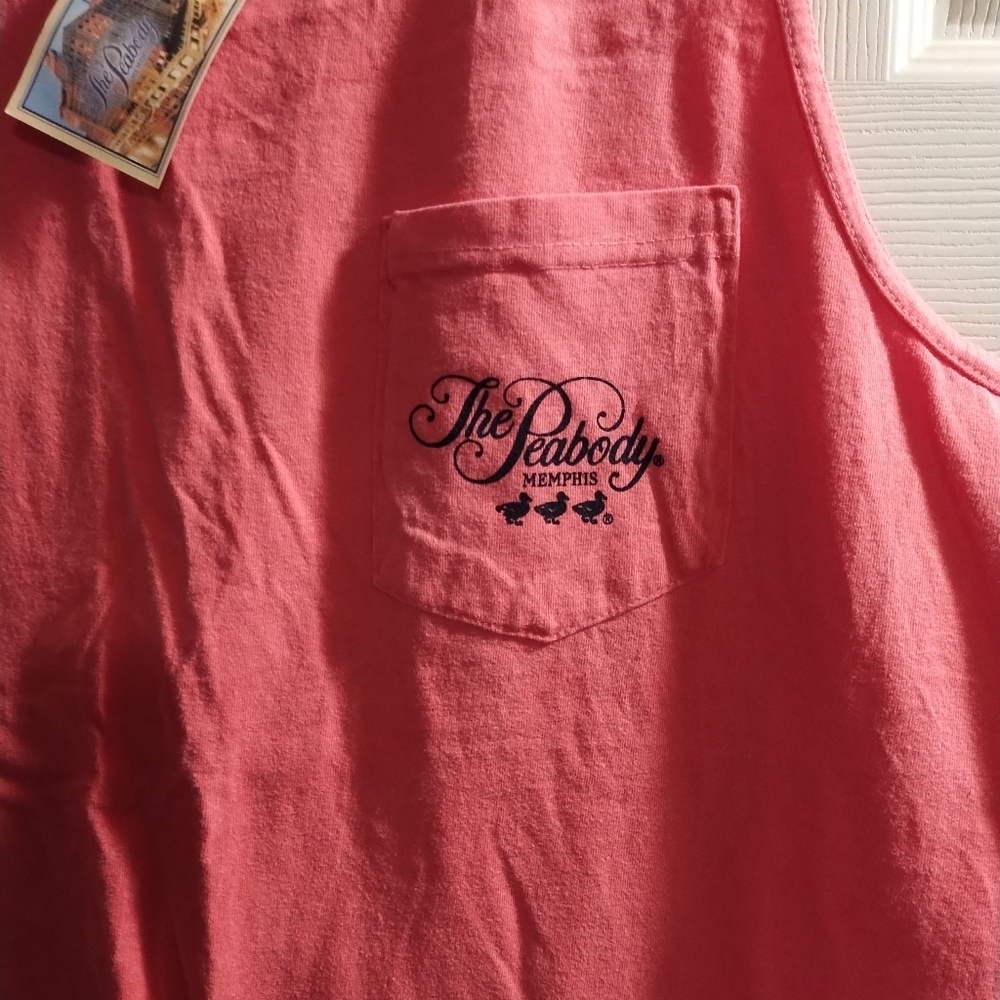 NWT The Famous Memphis Peabody Hotel Coral Tank Top with Pocket - Picture 2 of 11